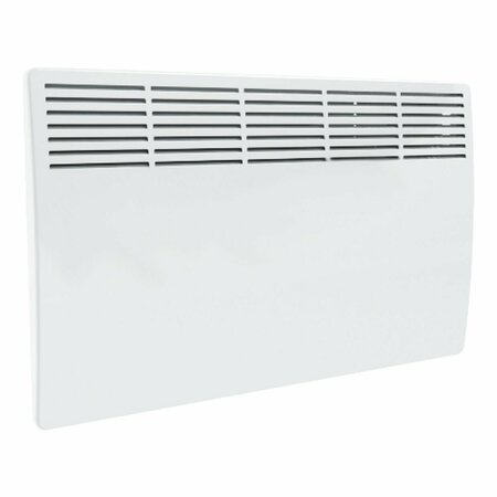 AMERICAN IMAGINATIONS 1500W Rectangle White Convector Heater with Integrated Thermostat Stainless Steel AI-37389